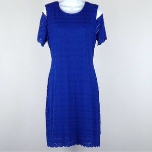 NWOT Royal Blue Mini Sheath Dress w/ Cold Shoulder Ronni Nicole RN Studio